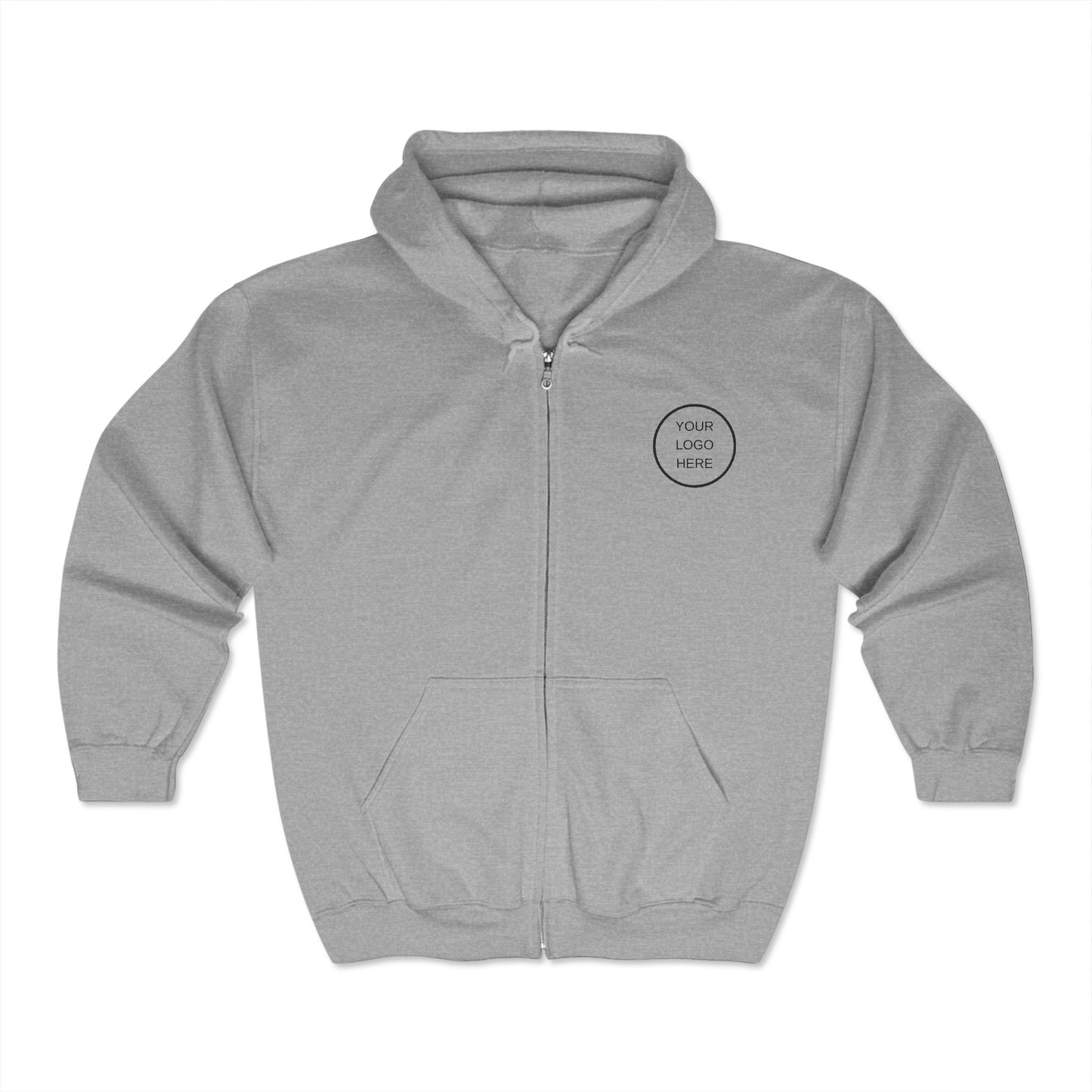 Custom Logo Heavy Blend Full Zip Hoodie for Comfort and Style