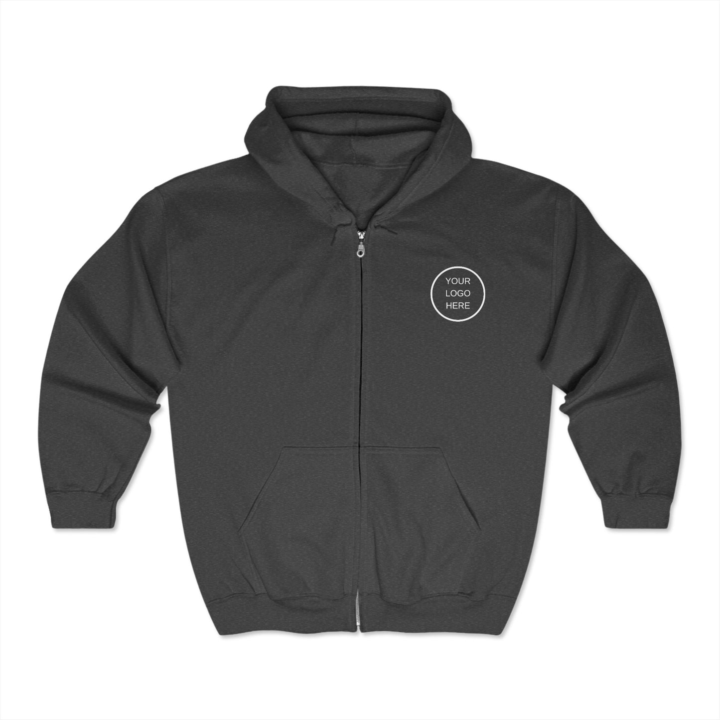 Custom Logo Heavy Blend Full Zip Hoodie for Comfort and Style