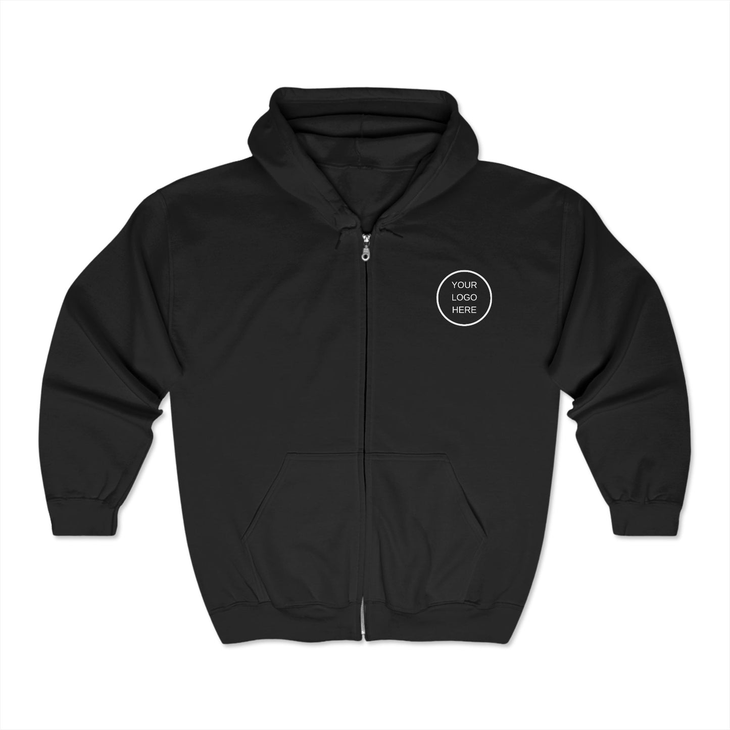 Custom Logo Heavy Blend Full Zip Hoodie for Comfort and Style